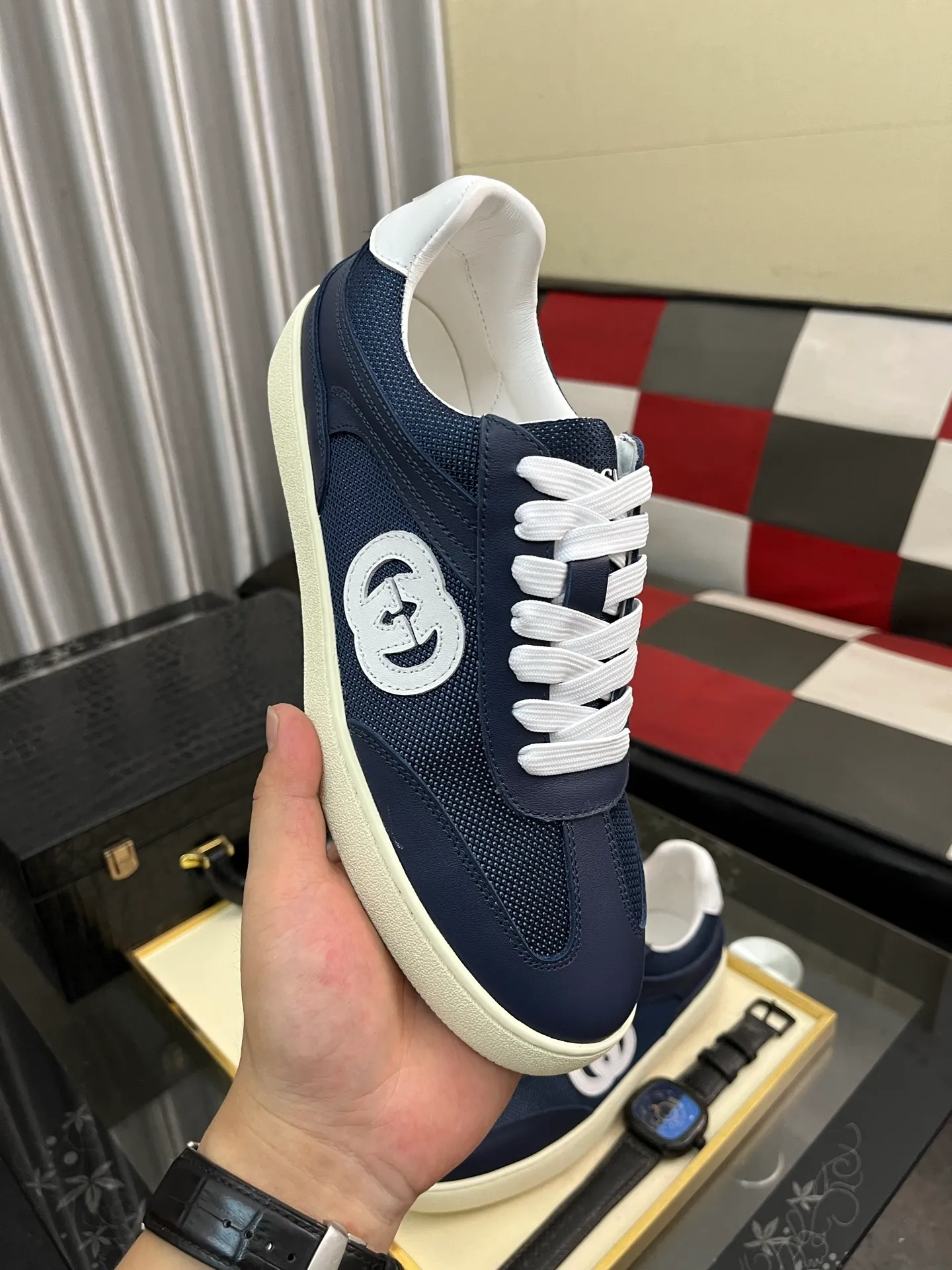 Men's shoes 💰400⌚️⌚️《GUCCI》The latest hot-selling casual shoes, top brand [seduce] luxury~purchase, top~quality. Products sold at the counter [strong] Original embossed calfskin fabric ➕ Comfortable sheepskin lining, code number: 38-443️⃣colors available